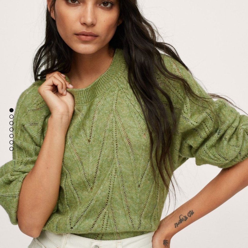 Green Cable Knit Sweater